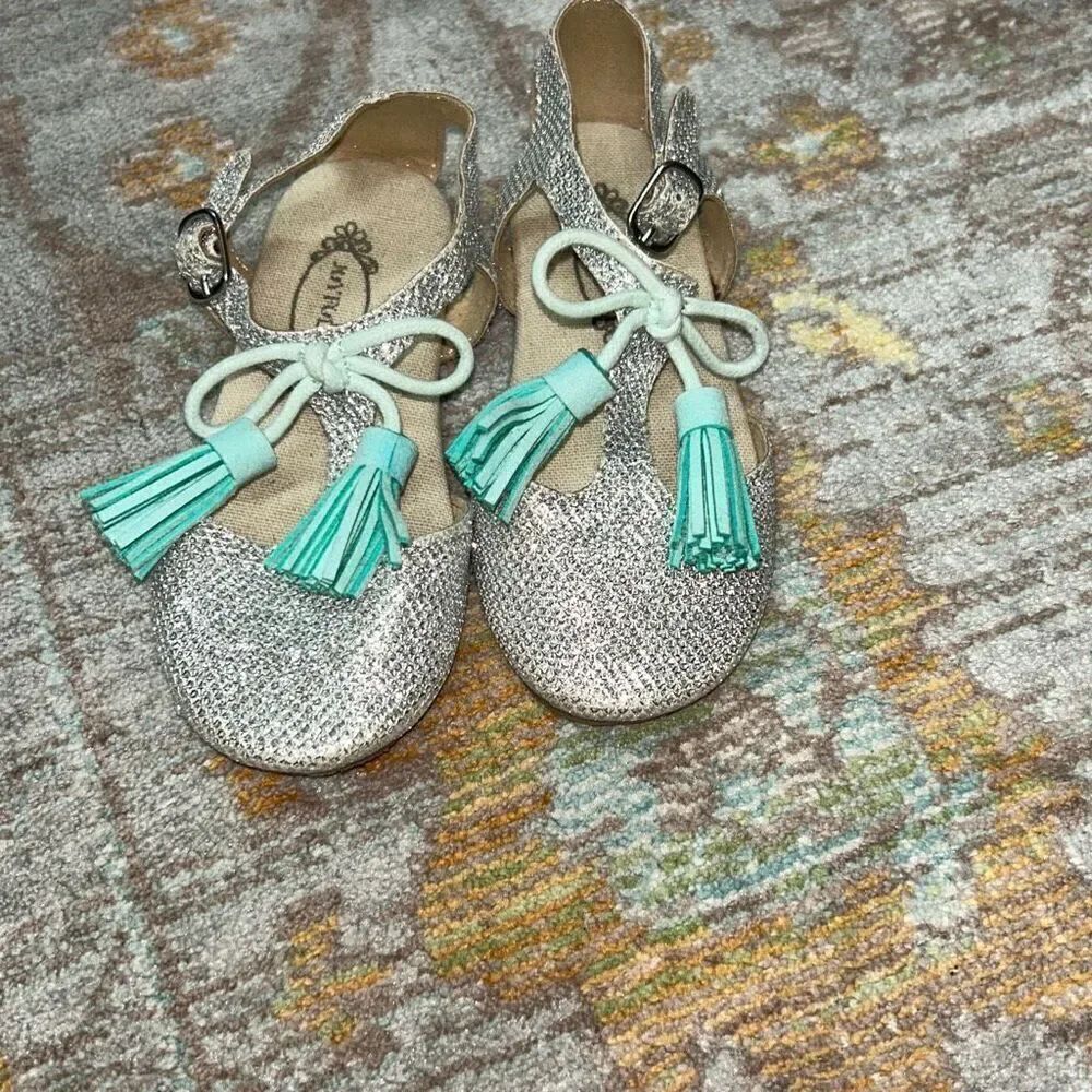 Joyfolie glitter bow tassel flats sz 8 toddler
